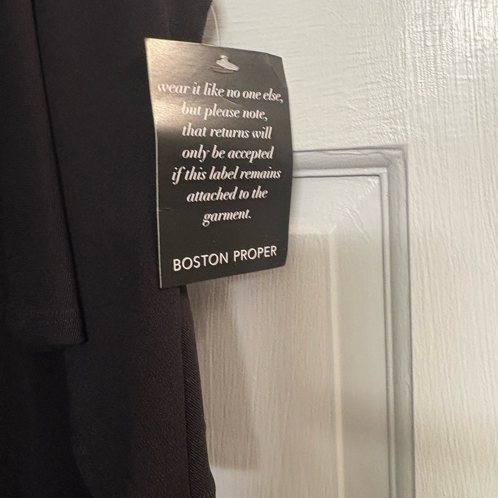 Boston Proper Black‎ One-Shoulder Dress S NWT - Picture 3 of 8